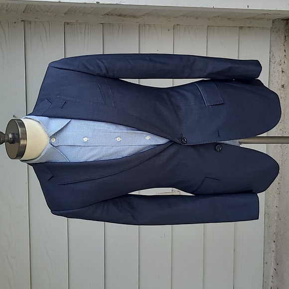 J CREW Ludlow Solid Grey Weave Wool Tollegno‎ 1900 Cloth Sz 36 R Mens Sport Coat